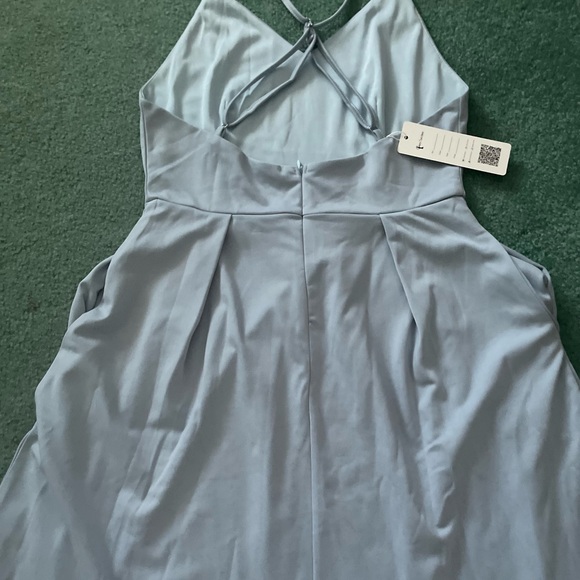 Women Deep V neck Adjustable spaghetti Strap Dress Size Medium Light Blue New - Picture 5 of 8